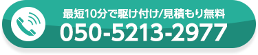 最短10分で駆けつけ・お見積り無料、電話番号050-5213-2977